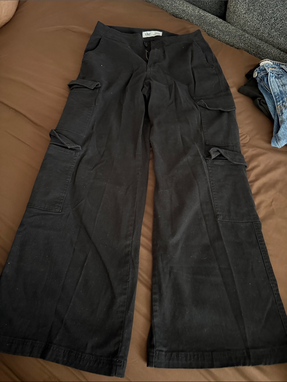 Black Cargo Pants - Wide Leg
